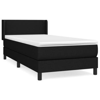 Boxspringbett mit Matratze Schwarz 90x200 cm Stoff