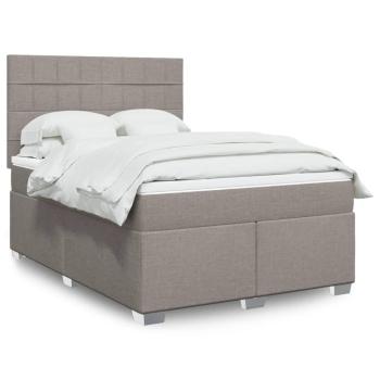 ARDEBO.de - Boxspringbett mit Matratze Taupe 140x190 cm Stoff