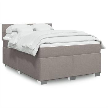 ARDEBO.de - Boxspringbett mit Matratze Taupe 140x190 cm Stoff