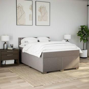 Boxspringbett mit Matratze Taupe 140x190 cm Stoff