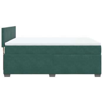 Boxspringbett mit Matratze Dunkelgrün 140x190 cm Samt