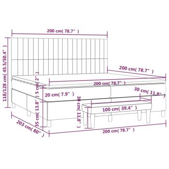 Boxspringbett mit Matratze Creme 200x200 cm Stoff