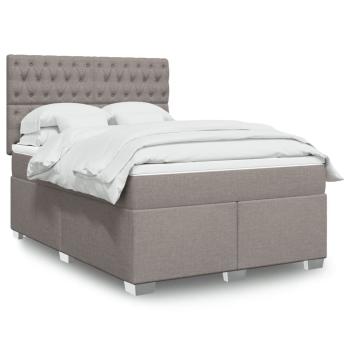 ARDEBO.de - Boxspringbett mit Matratze Taupe 140x190 cm Stoff