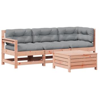 4-tlg. Garten-Lounge-Set mit Kissen Massivholz Douglasie