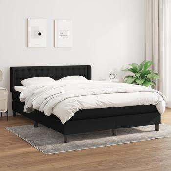 ARDEBO.de - Boxspringbett mit Matratze Schwarz 140x190 cm Stoff