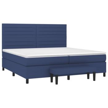 Boxspringbett mit Matratze Blau 200x200 cm Stoff