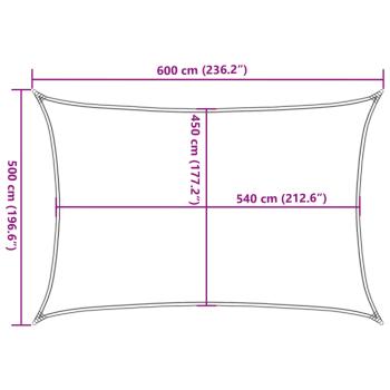 Sonnensegel 160 g/m² Rechteckig Hellgrau 5x6 m HDPE