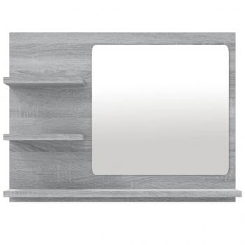 Badspiegel Grau Sonoma 60x10,5x45 cm Holzwerkstoff