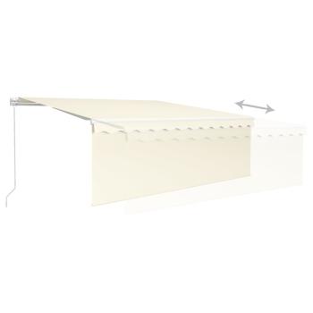 Markise Manuell Einziehbar mit Rollo 4,5x3 m Creme