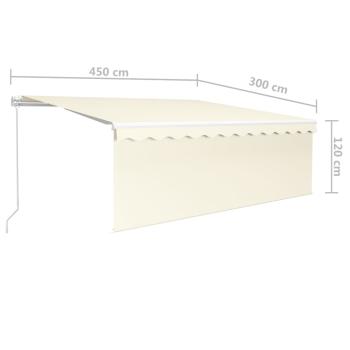 Markise Manuell Einziehbar mit Rollo 4,5x3 m Creme