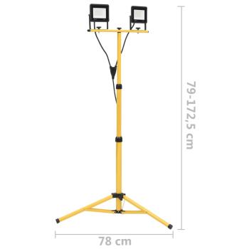 LED-Fluter mit Stativ 2x50 W Warmweiß