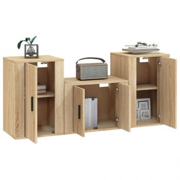 3-tlg. TV-Schrank-Set Sonoma-Eiche Holzwerkstoff