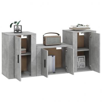 3-tlg. TV-Schrank-Set Betongrau Holzwerkstoff