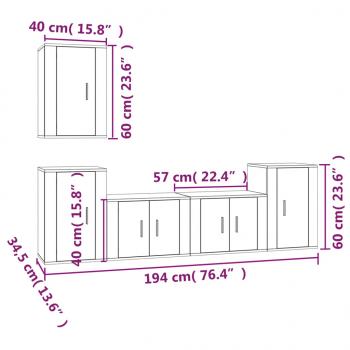 5-tlg. TV-Schrank-Set Sonoma-Eiche Holzwerkstoff