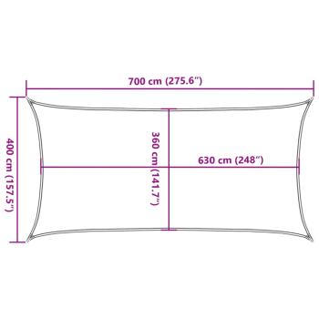 Sonnensegel 160 g/m² Rechteckig Hellgrau 4x7 m HDPE