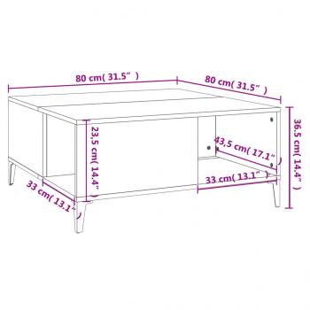 Couchtisch Grau Sonoma 80x80x36,5 cm Holzwerkstoff