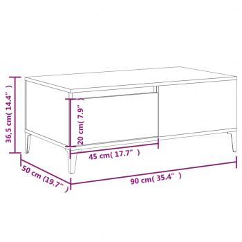 Couchtisch Betongrau 90x50x36,5 cm Holzwerkstoff