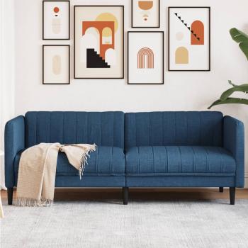 ARDEBO.de - Sofa 2-Sitzer Blau Stoff