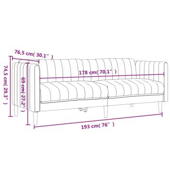 Sofa 2-Sitzer Blau Stoff