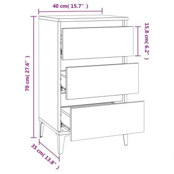 Nachttisch Braun Eichen-Optik 40x35x70 cm Holzwerkstoff