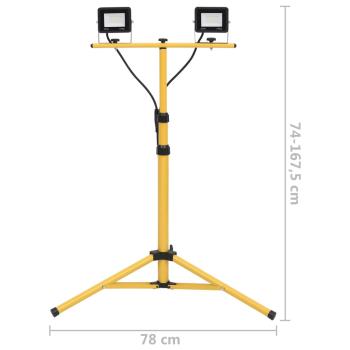 LED-Fluter mit Stativ 2x20 W Kaltweiß