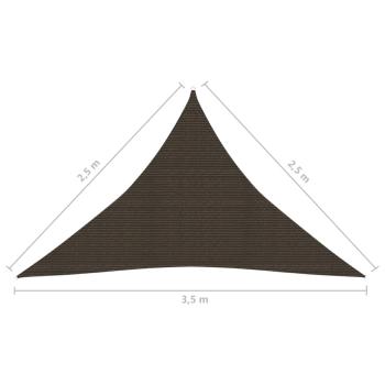 Sonnensegel 160 g/m² Braun 2,5x2,5x3,5 m HDPE