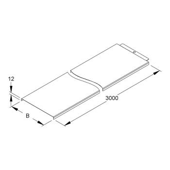 Niedax RD 600 Deckel für Kabelrinne/-leiter, mit Stoßleiste, 602x3000 mm, t=1,0 mm, Stahl, bandverzinkt, 3m