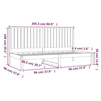 Tagesbett ohne Matratze 90x200 cm Massivholz Kiefer