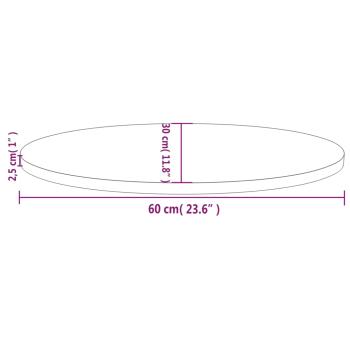 Tischplatte 60x30x2,5 cm Massivholz Kiefer Oval