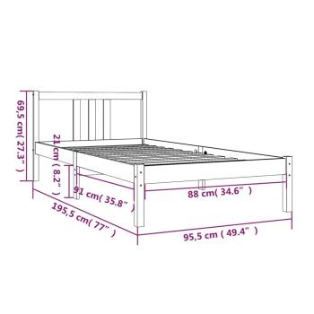 Massivholzbett 90x190 cm