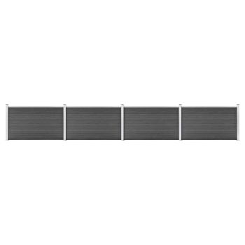 ARDEBO.de - Zaunelement Set WPC 699x105 cm Schwarz