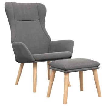 Relaxsessel mit Hocker Hellgrau Stoff