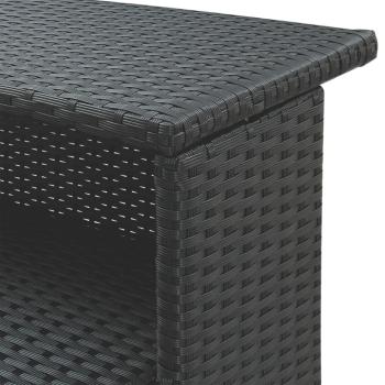 3-tlg. Gartenbar-Set mit Kissen Schwarz Poly Rattan