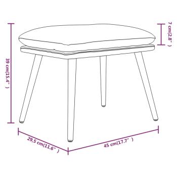 Fußhocker Weinrot 45x29,5x35 cm Stoff und Kunstleder