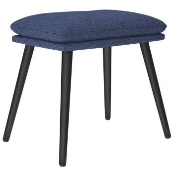 Relaxsessel mit Hocker Blau Stoff