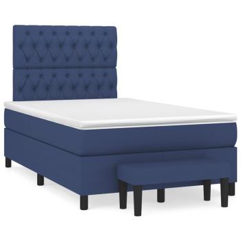 Boxspringbett mit Matratze Blau 120x200 cm Stoff