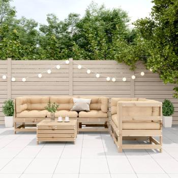 ARDEBO.de - 6-tlg. Garten-Lounge-Set mit Kissen Massivholz Kiefer