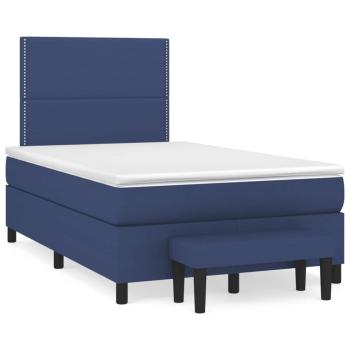 ARDEBO.de - Boxspringbett mit Matratze Blau 120x190 cm Stoff