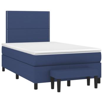 Boxspringbett mit Matratze Blau 120x190 cm Stoff