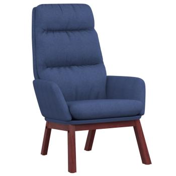 Relaxsessel mit Hocker Blau Stoff