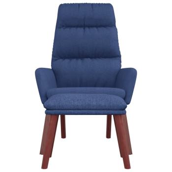 Relaxsessel mit Hocker Blau Stoff