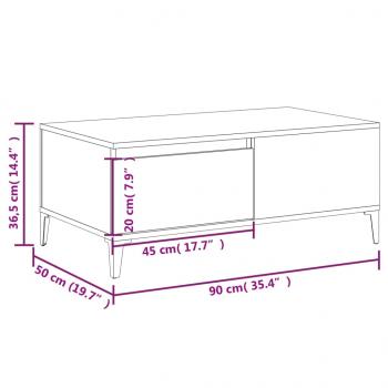 Couchtisch Schwarz 90x50x36,5 cm Holzwerkstoff