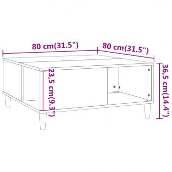 Couchtisch Weiß 80x80x36,5 cm Holzwerkstoff