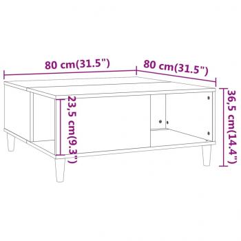 Couchtisch Braun Eichen-Optik 80x80x36,5 cm Holzwerkstoff