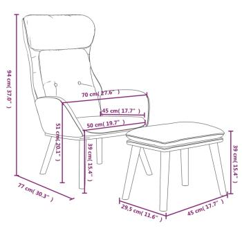 Relaxsessel mit Hocker Dunkelgrün Stoff