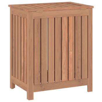 Wäschebehälter 50x35x60 cm Massivholz Teak