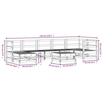 8-tlg. Garten-Lounge-Set Massivholz Kiefer