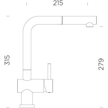 Schock Epos W Einhebelmischer, Niederdruck, Ausziehauslauf, Vorfenstermontage, puro (540128PUR)