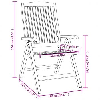 5-tlg. Garten-Lounge-Set Massivholz Teak 