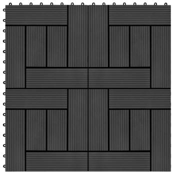 ARDEBO.de - 22 Stk. Terrassenfliesen 30 x 30 cm 2 qm WPC Schwarz